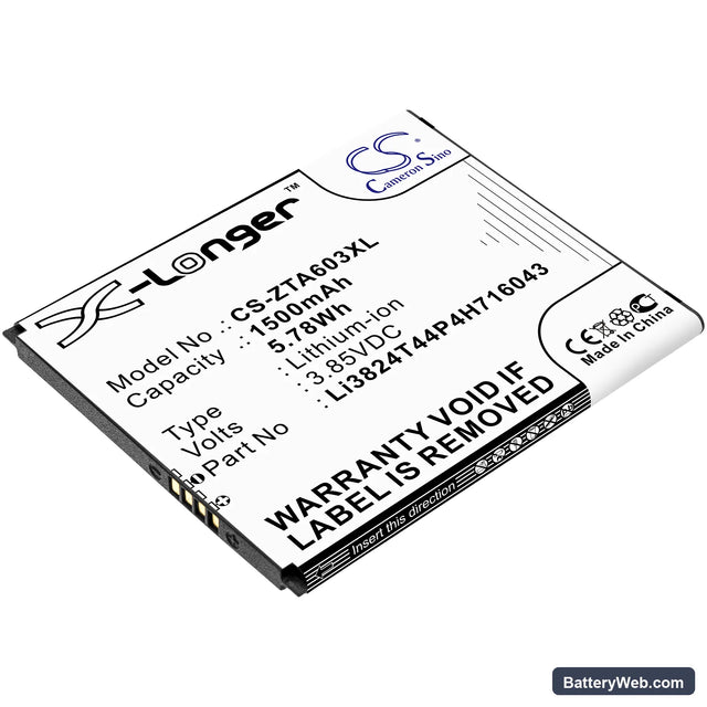 ZTE Blade A520 Replacement Battery, 3.85V, 1500mAh, Li-ion 1