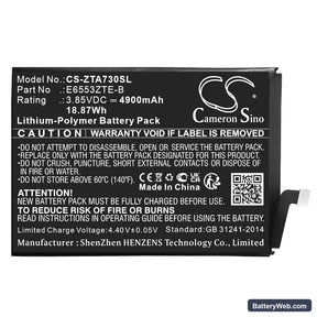 ZTE Blade A73 4G Replacement Battery, 3.85V, 4900mAh, Li-Polymer 1