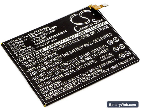 ZTE Blade A910 Replacement Battery, 3.85V, 2500mAh, Li-Polymer 1