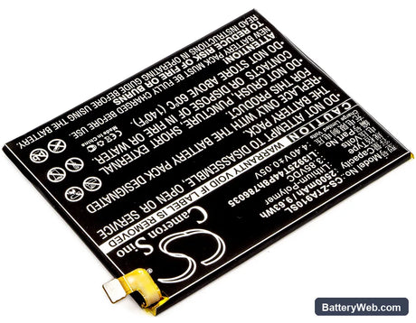 ZTE Blade A910 Replacement Battery, 3.85V, 2500mAh, Li-Polymer 2