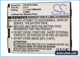 ZTE Cricket A410 Replacement Battery, 3.7V, 1200mAh, Li-ion 5