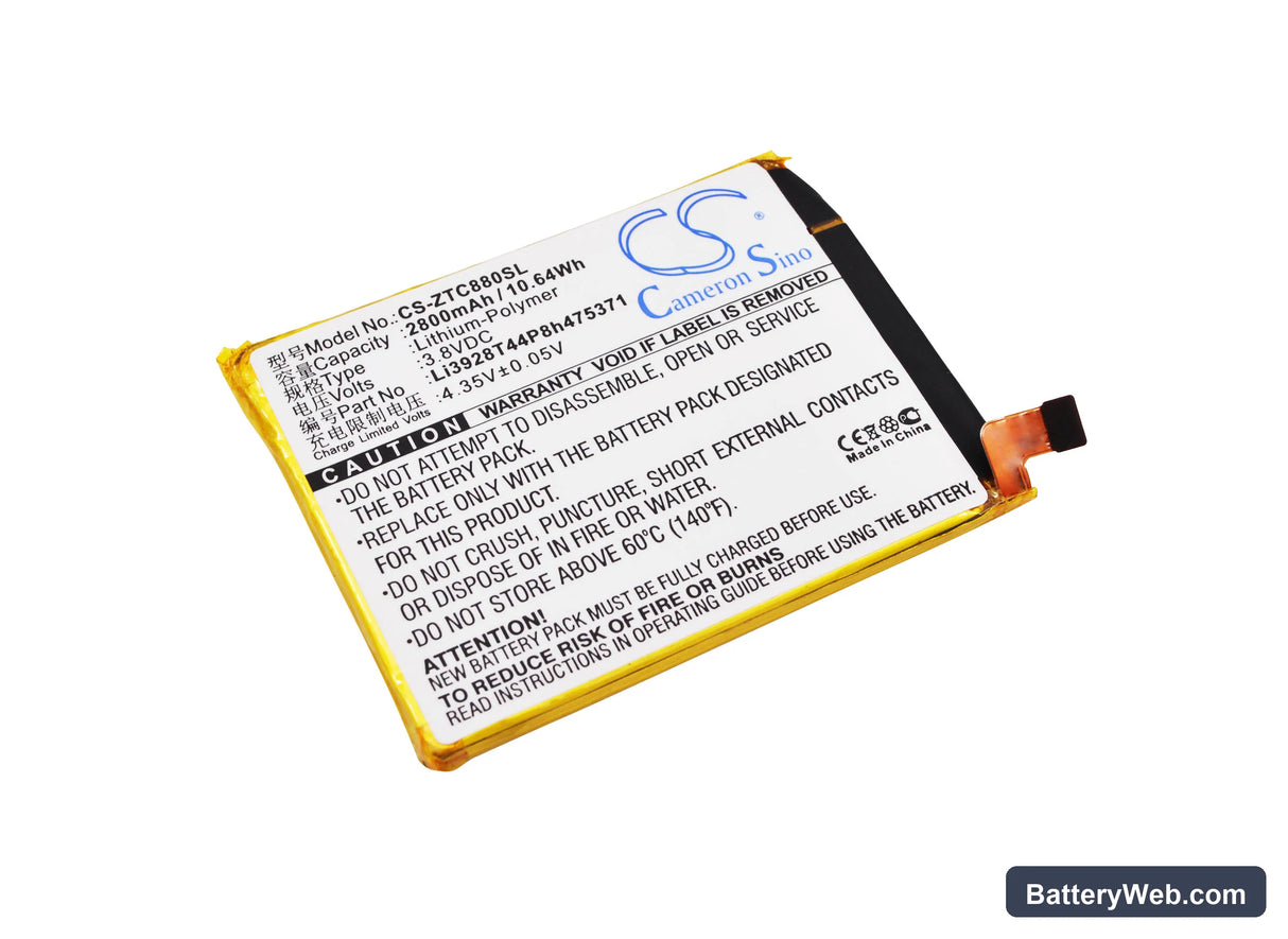 ZTE AXON Mini B2015 Replacement Battery, 3.8V, 2800mAh, Li-Polymer 1