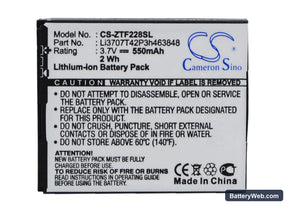 Orange Lisbon Replacement Battery, 3.7V, 550mAh, Li-ion 1