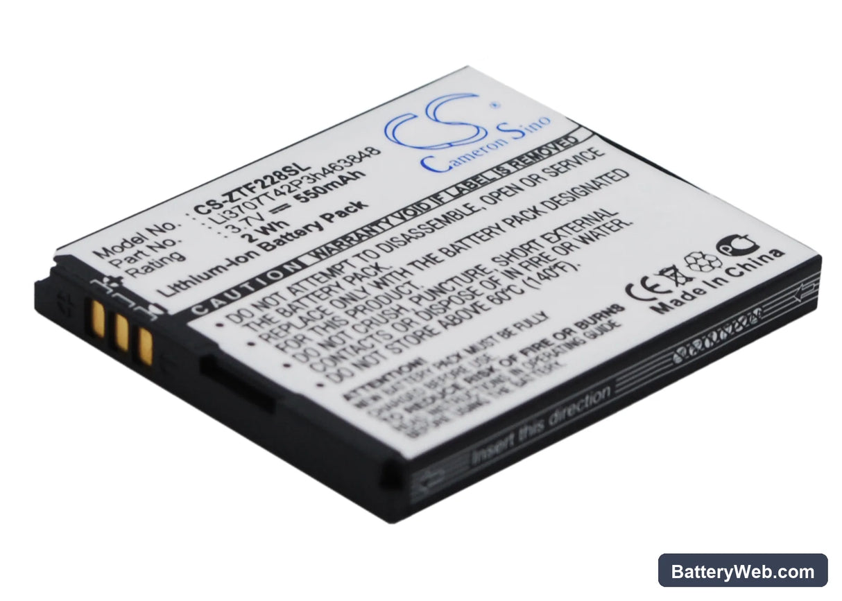 Orange Lisbon Replacement Battery, 3.7V, 550mAh, Li-ion 2