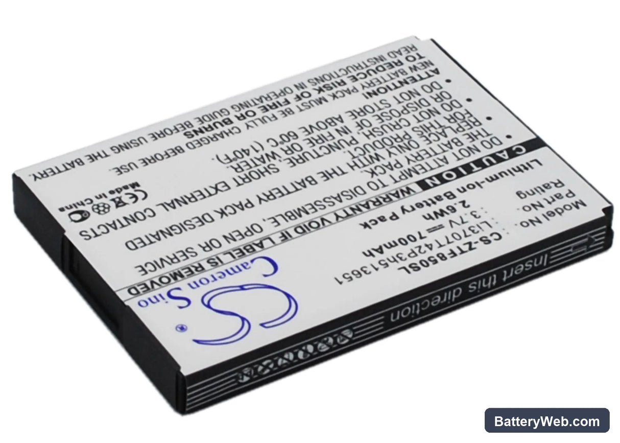 Telstra F252 Replacement Battery, 3.7V, 700mAh, Li-ion 3