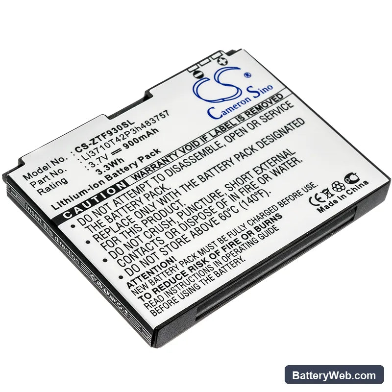 T-Mobile Aspect Replacement Battery, 3.7V, 900mAh, Li-ion 1