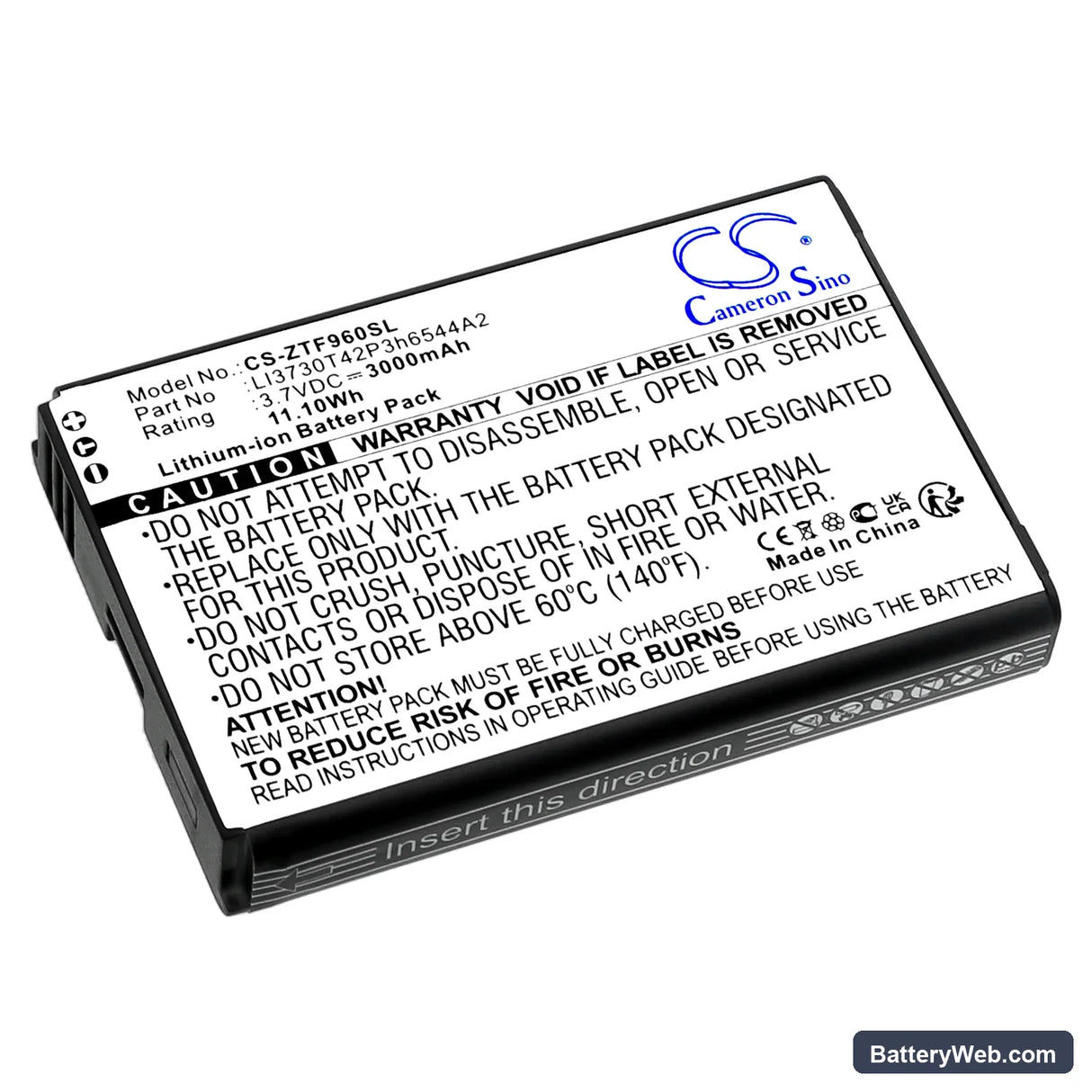 T-Mobile Sonic 2.0 LTE Mobile Hotspot Replacement Battery, 3.7V, 3000mAh, Li-ion 1