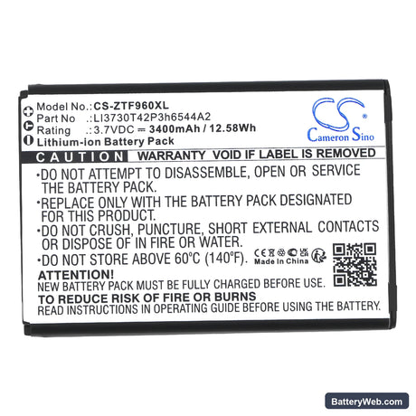 T-Mobile Sonic 2.0 LTE Mobile Hotspot Replacement Battery, 3.7V, 3400mAh, Li-ion 3
