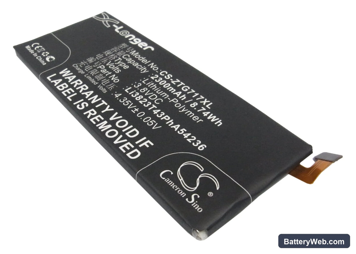 ZTE G717C Replacement Battery, 3.8V, 2300mAh, Li-Polymer 1