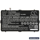 ZTE K90U Replacement Battery, 3.85V, 9050mAh, Li-Polymer 3