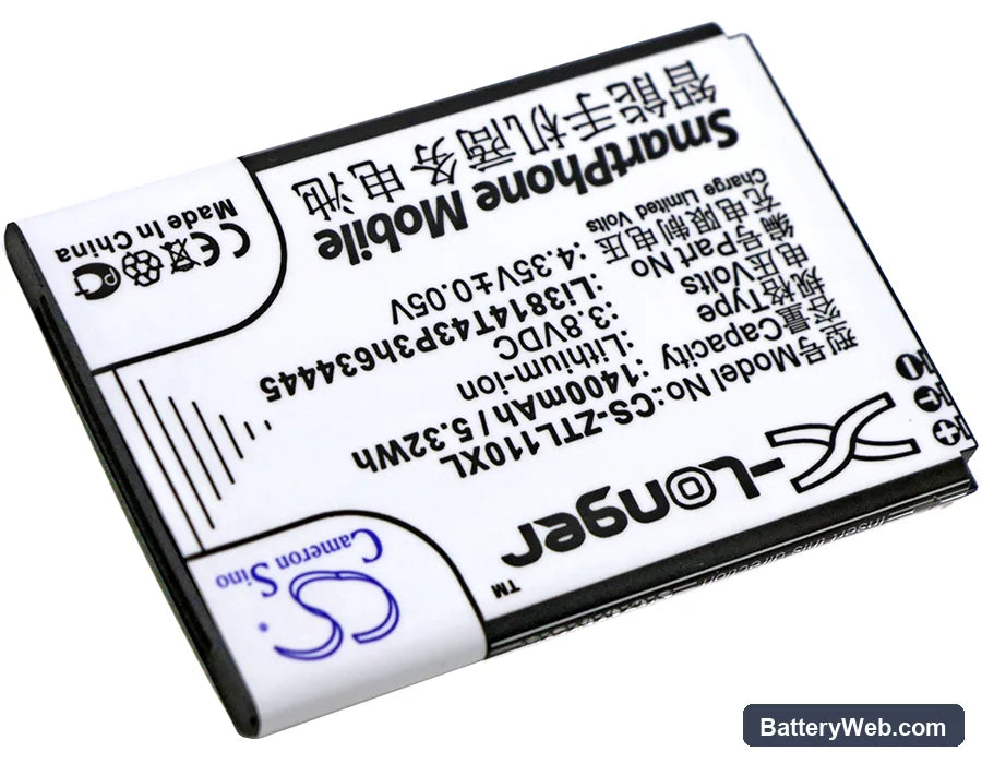 ZTE Blade L110 Replacement Battery, 3.8V, 1400mAh, Li-ion 2