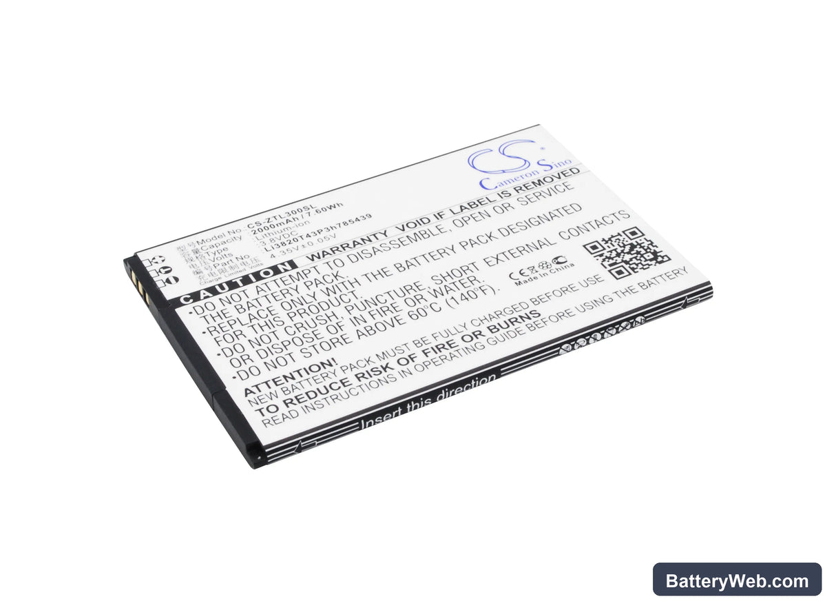 ZTE Blade L3 Replacement Battery, 3.8V, 2000mAh, Li-ion 1