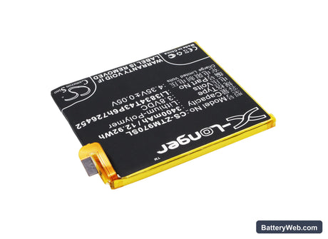 ZTE ZMAX Replacement Battery, 3.8V, 3400mAh, Li-Polymer 2