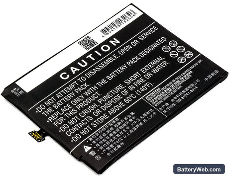 ZTE Nubia Z17 Replacement Battery, 3.85V, 3100mAh, Li-Polymer 3