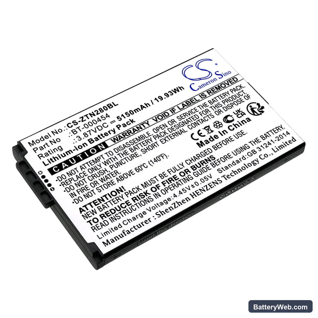 Zebra TC15 Replacement Battery, 3.87V, 5150mAh, Li-ion 1