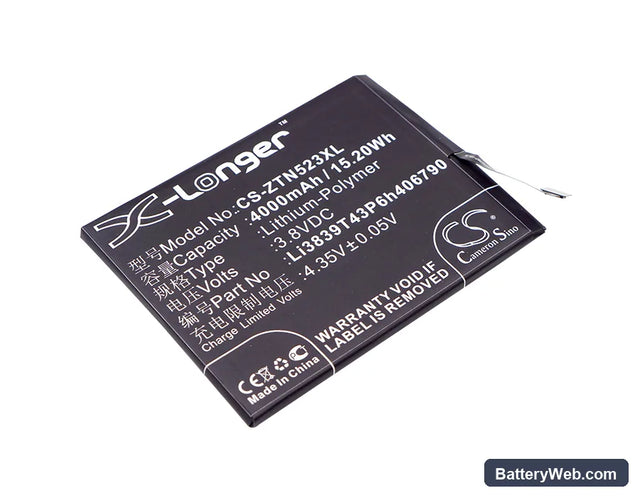 Nubia Z11 Max Replacement Battery, 3.8V, 4000mAh, Li-Polymer 1