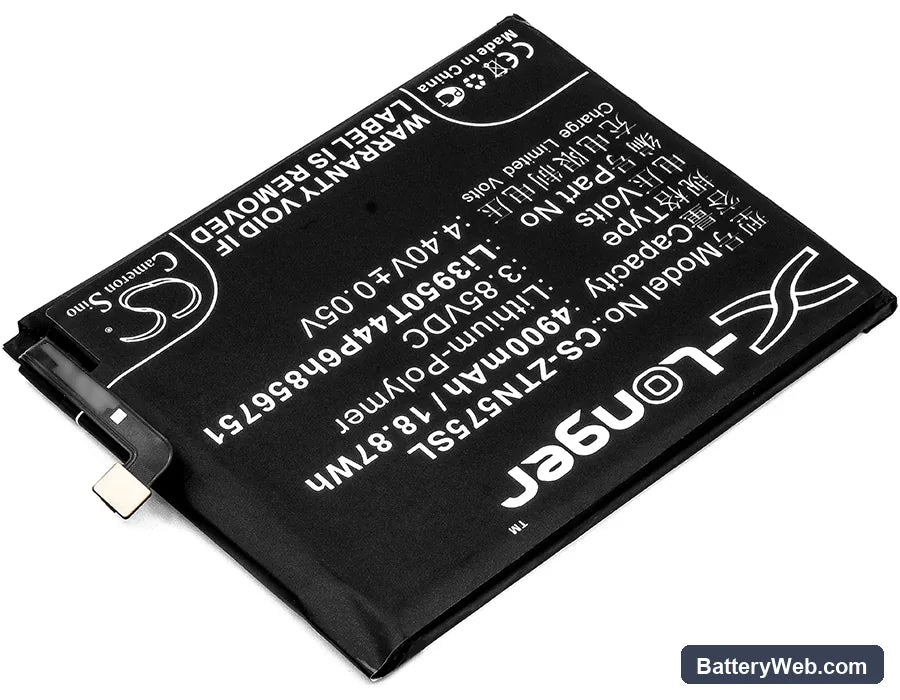 ZTE Nubia N2 Replacement Battery, 3.85V, 4900mAh, Li-Polymer 2