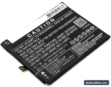 ZTE Nubia N2 Replacement Battery, 3.85V, 4900mAh, Li-Polymer 3