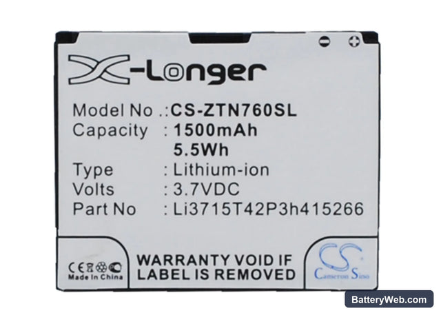 USCellular Director Replacement Battery, 3.7V, 1500mAh, Li-ion 1