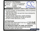 ZTE N909 Replacement Battery, 3.7V, 1600mAh, Li-ion 5