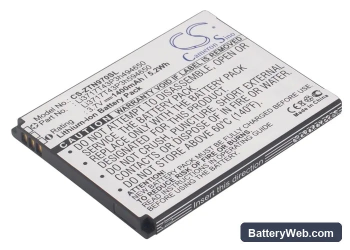 SRF StarAddict 2 Plus Replacement Battery, 3.7V, 1400mAh, Li-ion 1