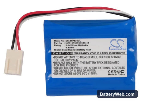 ZTE WP826 Replacement Battery, 3.6V, 1200mAh, Ni-MH 5