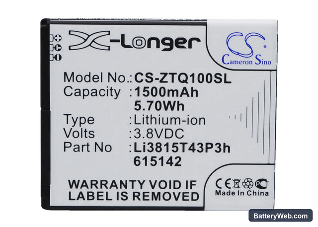 ZTE Blade Q Mini Replacement Battery, 3.8V, 1500mAh, Li-ion 1