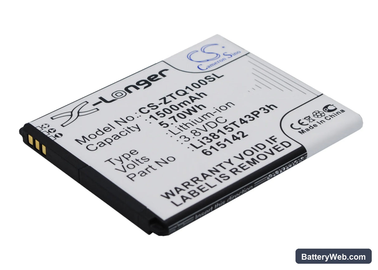 ZTE Blade Q Mini Replacement Battery, 3.8V, 1500mAh, Li-ion 2