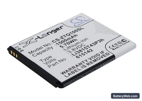 ZTE Blade Q Mini Replacement Battery, 3.8V, 1500mAh, Li-ion 2