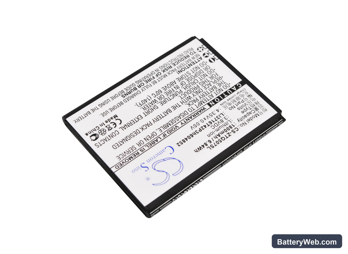 ZTE Q507T Replacement Battery, 3.8V, 1800mAh, Li-ion 2