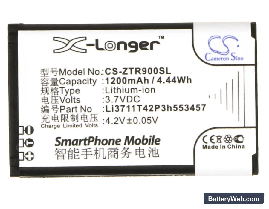 Telstra R90 Tough Replacement Battery, 3.7V, 1200mAh, Li-ion 5
