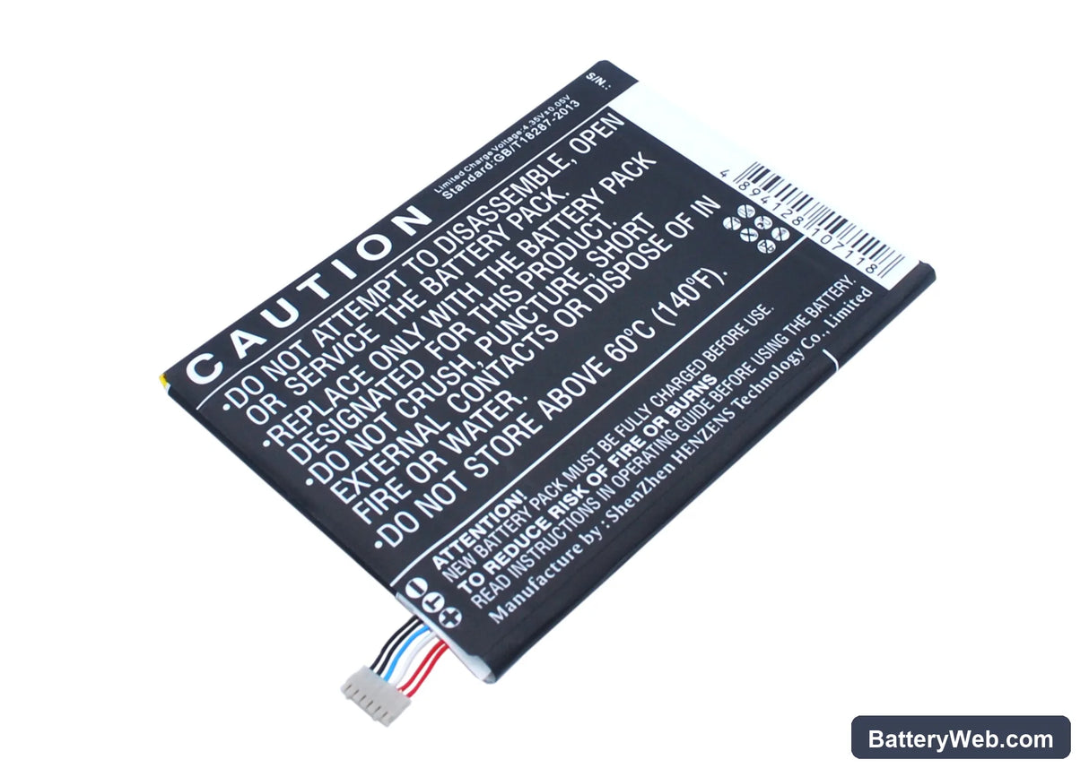 ZTE Blade S6 Lux Dual SIM Replacement Battery, 3.8V, 3000mAh, Li-Polymer 3