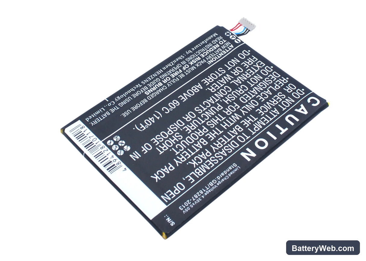 ZTE Blade S6 Lux Dual SIM Replacement Battery, 3.8V, 3000mAh, Li-Polymer 4