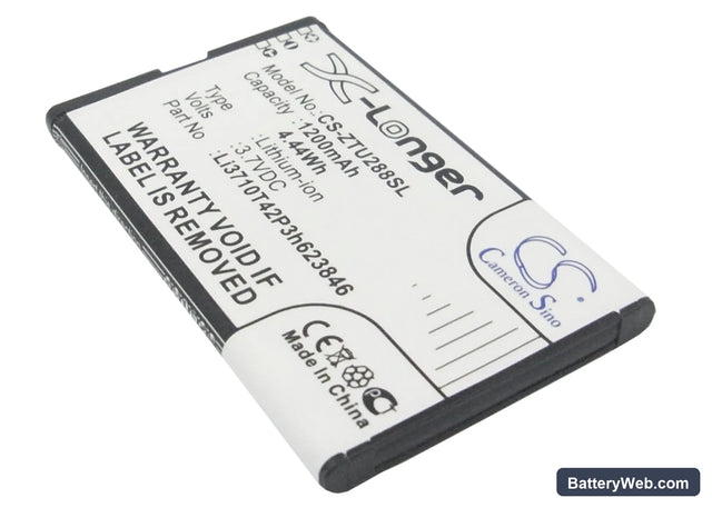 ZTE U288 Replacement Battery, 3.7V, 1200mAh, Li-ion 1