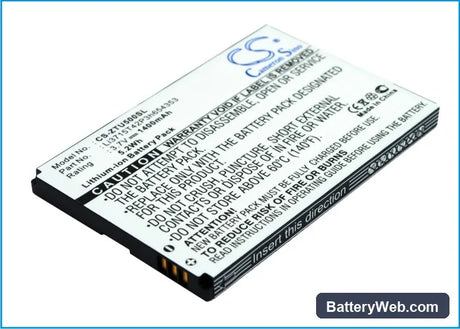 ZTE X876 Replacement Battery, 3.7V, 1400mAh, Li-ion 1