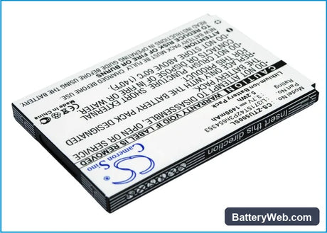 ZTE X876 Replacement Battery, 3.7V, 1400mAh, Li-ion 2