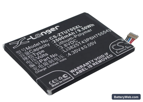 Telstra Tough Max Replacement Battery, 3.8V, 2500mAh, Li-Polymer 2