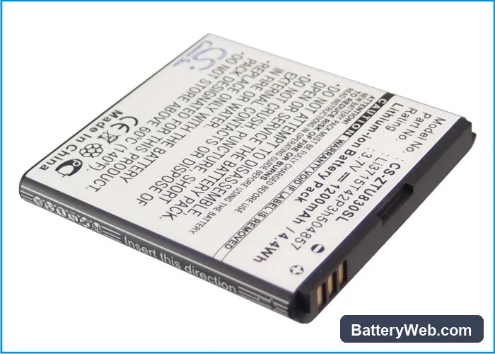 AT&T Z922 Replacement Battery, 3.7V, 1200mAh, Li-ion 4