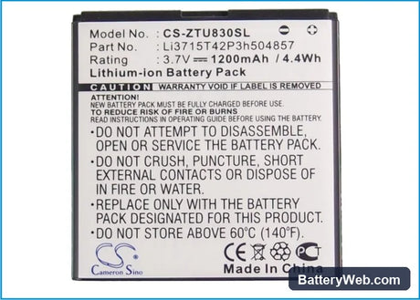 AT&T Z922 Replacement Battery, 3.7V, 1200mAh, Li-ion 5