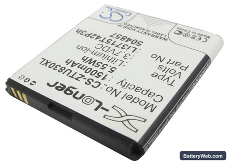 ZTE Z768G Replacement Battery, 3.7V, 1500mAh, Li-ion 2