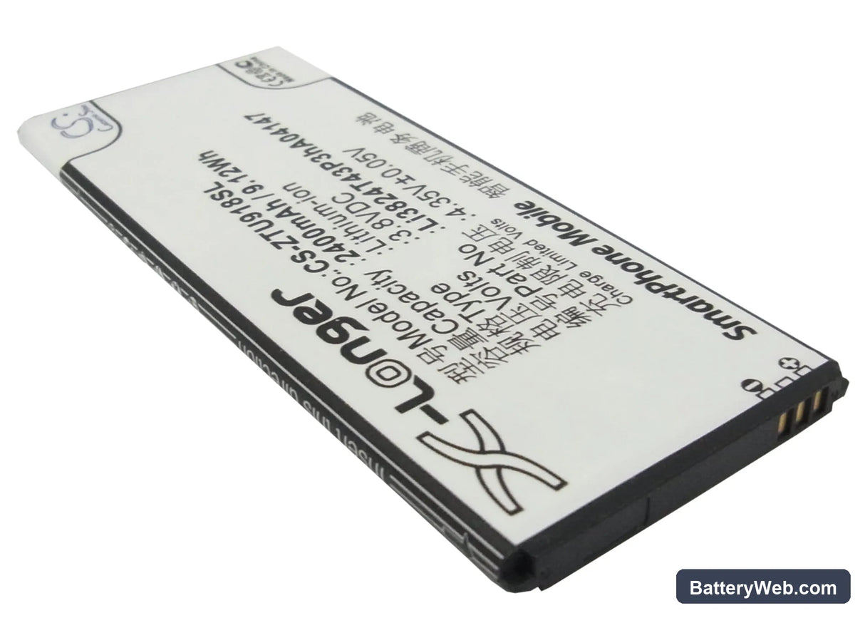 ZTE V5 Replacement Battery, 3.8V, 2400mAh, Li-ion 2
