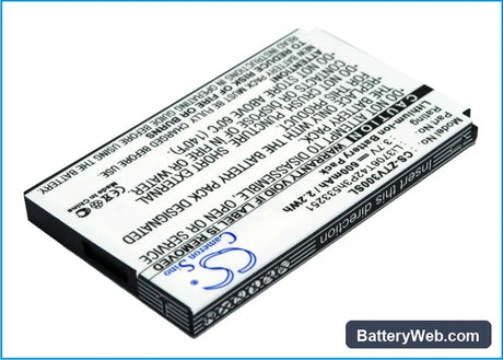 ZTE V190 Replacement Battery, 3.7V, 600mAh, Li-ion 2