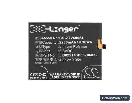 Mobistel Cynus F7 4G Replacement Battery, 3.8V, 2200mAh, Li-Polymer 5