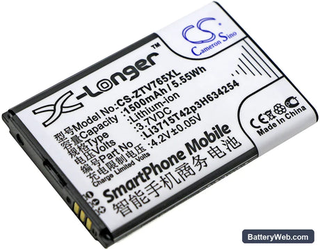 ZTE Blade G Replacement Battery, 3.7V, 1500mAh, Li-ion 1