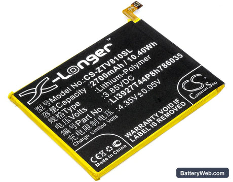 ZTE Blade V8 Replacement Battery, 3.85V, 2700mAh, Li-Polymer 1