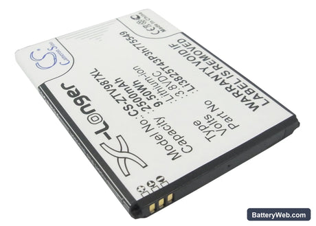 ZTE Vital Replacement Battery, 3.8V, 2500mAh, Li-ion 2