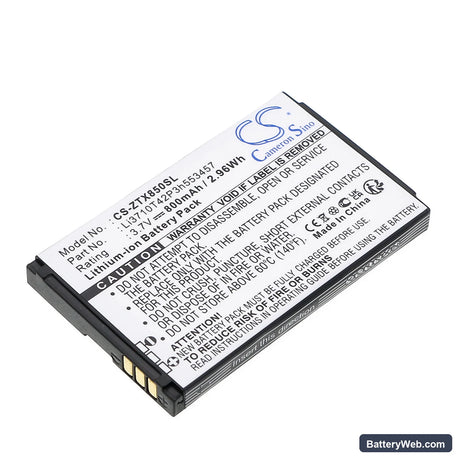 T-Mobile E110 Zest Replacement Battery, 3.7V, 800mAh, Li-ion 1