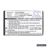 T-Mobile E110 Zest Replacement Battery, 3.7V, 800mAh, Li-ion 3