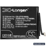 Nubia Z18 mini Dual SIM Replacement Battery, 3.85V, 3350mAh, Li-Polymer 3