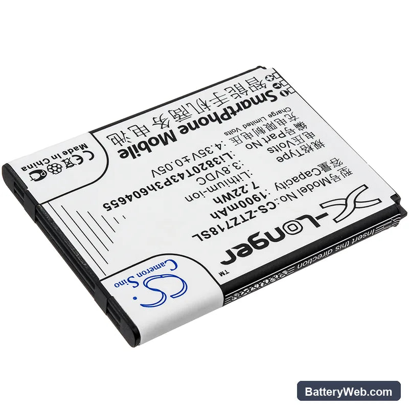 ZTE Z718 Replacement Battery, 3.8V, 1900mAh, Li-ion 2